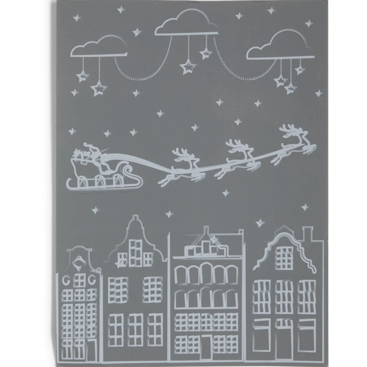 Gifi Décoration fenêtre Noël électrostatique dessin blanc^ Décoration De Fenêtre