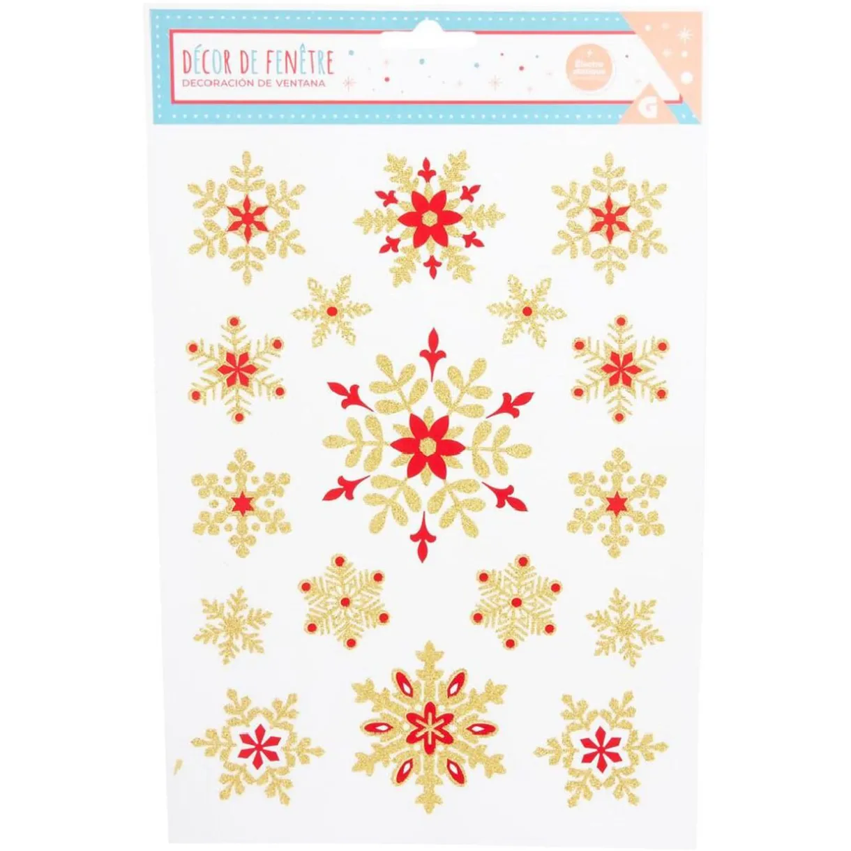 Gifi Décoration fenêtre Noël électrostatique étoile ou flocon^ Décoration De Fenêtre