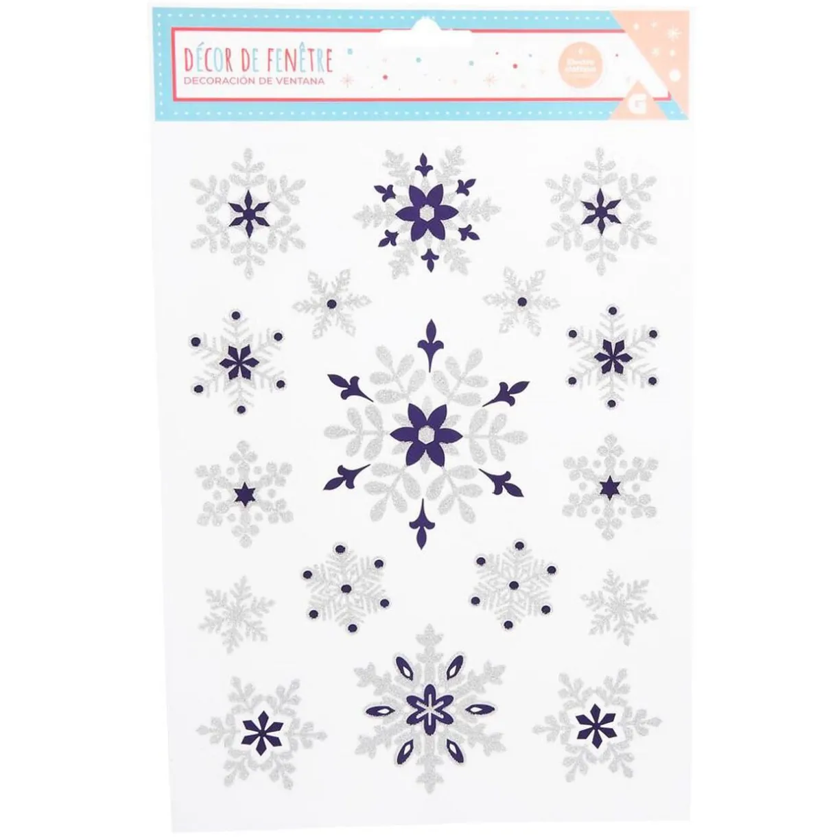 Gifi Décoration fenêtre Noël électrostatique étoile ou flocon^ Décoration De Fenêtre