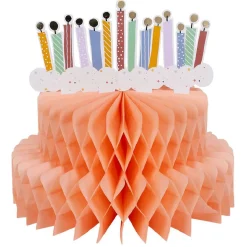 Best Gifi Décoration gâteau anniversaire papier de soie nid d'abeille 27x30cm