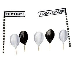 Outlet Gifi Décoration gâteau Joyeux anniversaire et ballon