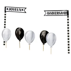 Outlet Gifi Décoration gâteau Joyeux anniversaire et ballon