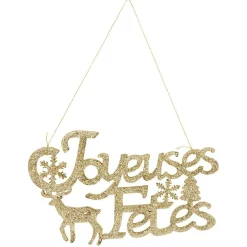 Gifi Décoration murale lettrage doré et pailleté^ Décoration Sapin