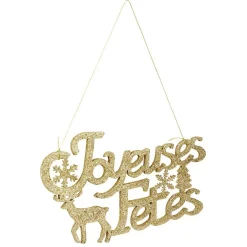 Gifi Décoration murale lettrage doré et pailleté^ Décoration Sapin