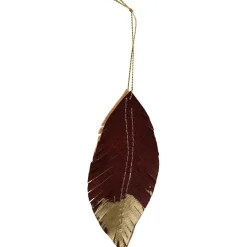 Best Gifi Décoration plume à bout doré à suspendre