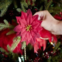 Sale Gifi Décoration poinsettia rouge Noël