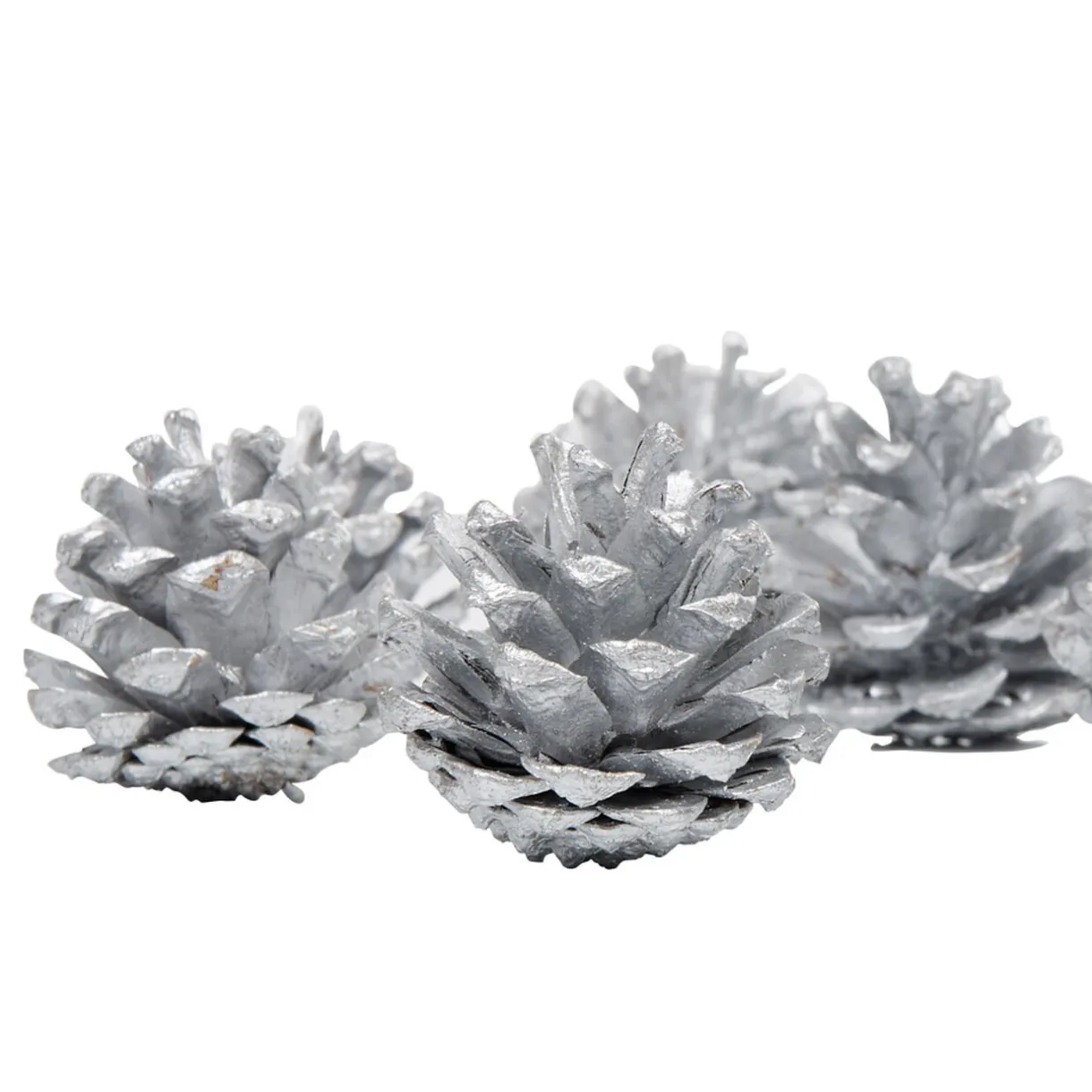 Clearance Gifi Décoration Pomme de pin argent à poser x 12