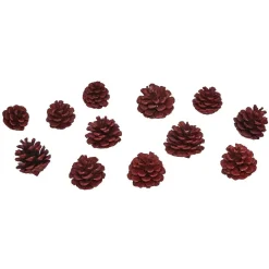 Best Gifi Décoration Pomme de pin rouge à poser x 12