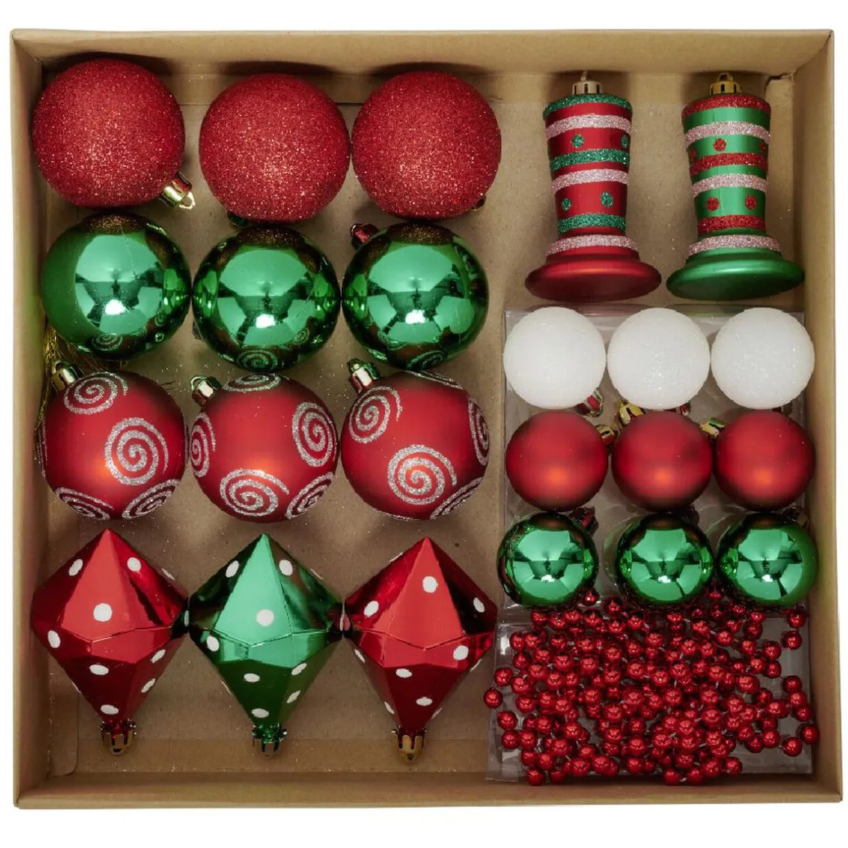 Gifi Décoration pour sapin de Noël Rouge Vert Blanc x24^ Décoration Sapin