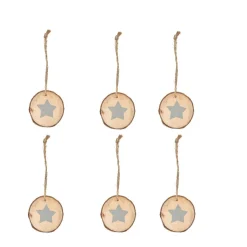 Gifi Décoration rondin de bois Noël x6^ Décoration Sapin