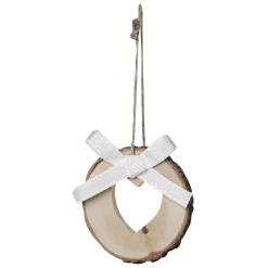 Gifi Décoration rondin en bois à motif à suspendre Ø 7 cm^ Décoration Sapin