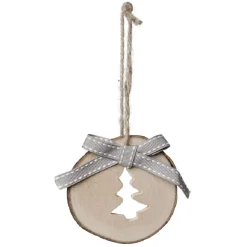 Gifi Décoration rondin en bois à motif à suspendre Ø 7 cm^ Décoration Sapin