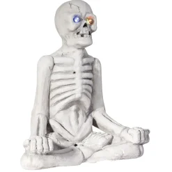 Sale Gifi Décoration squelette assis Halloween gris