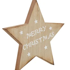 Gifi Décoration étoile Noël en bois à poser Merry Christmas^ Décoration Sapin
