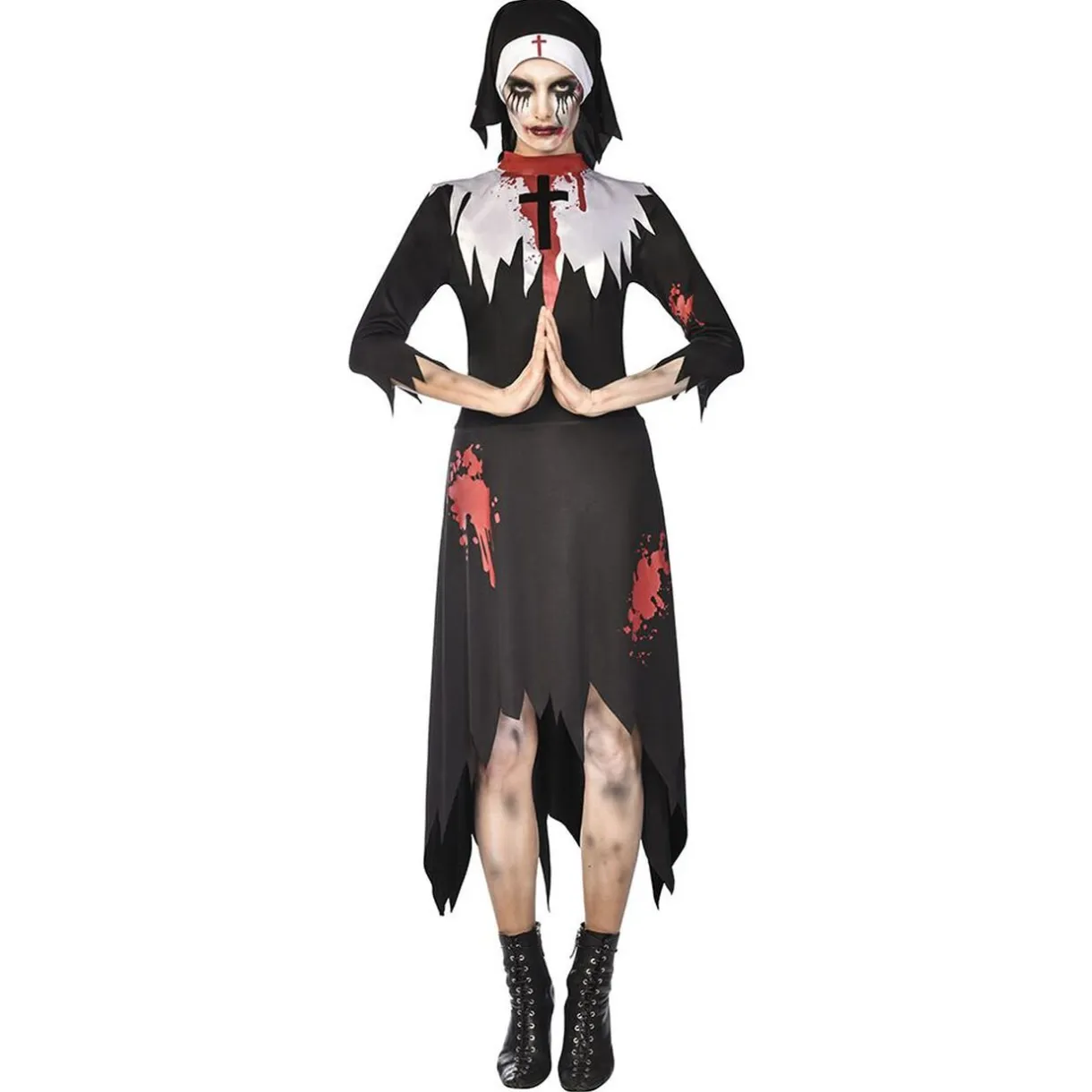 Clearance Gifi Déguisement adulte Halloween nonne zombie Taille M