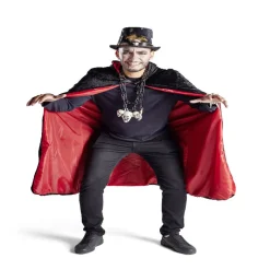 Best Gifi Déguisement adulte magicien cape noir et rouge - Taille unique