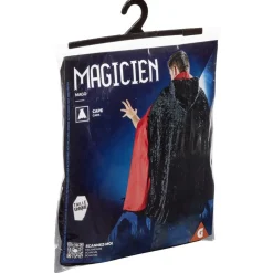 Best Gifi Déguisement adulte magicien cape noir et rouge - Taille unique