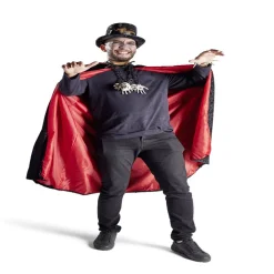 Best Gifi Déguisement adulte magicien cape noir et rouge - Taille unique
