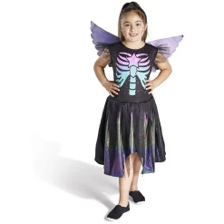 Best Gifi Déguisement enfant fée squelette robe et ailes multicolore 4/6ans
