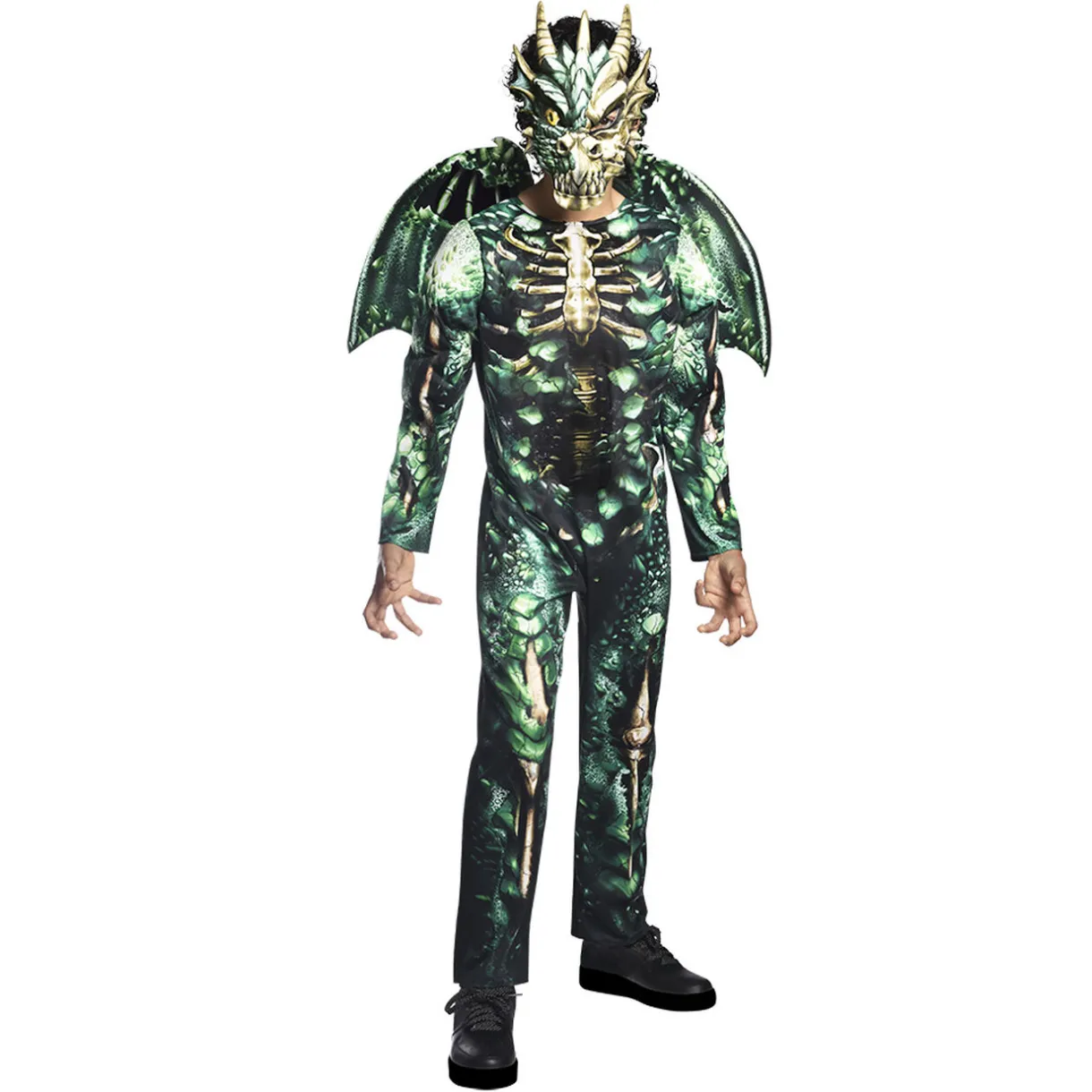 Clearance Gifi Déguisement enfant Halloween dragon squelette vert 11/14 ans
