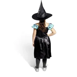 Outlet Gifi Déguisement enfant Halloween sorcière robe noir bleu violet 7/10 ans