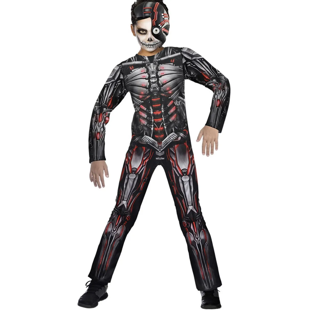 Sale Gifi Déguisement enfant Halloween cyborg combinaison et masque 7/10ans