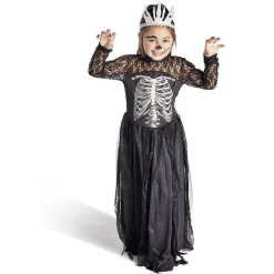 Clearance Gifi Déguisement enfant Halloween reine squelette noir et blanc 7/10ans