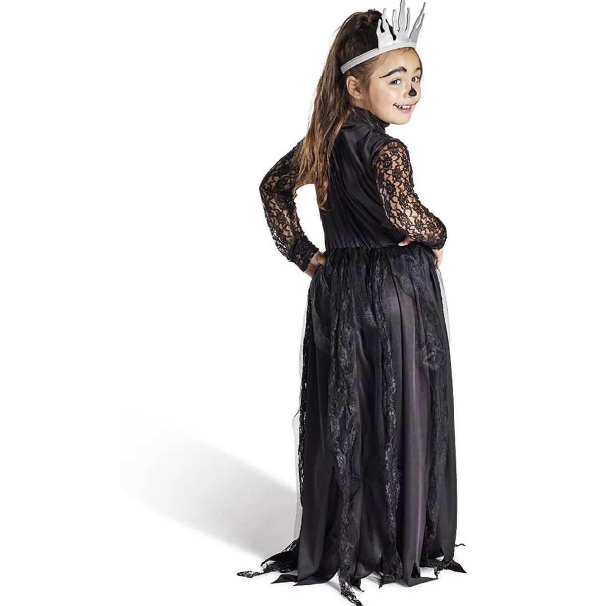 Clearance Gifi Déguisement enfant Halloween reine squelette noir et blanc 7/10ans