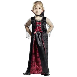 Sale Gifi Déguisement enfant Halloween vampire robe noir et rouge 11/14ans