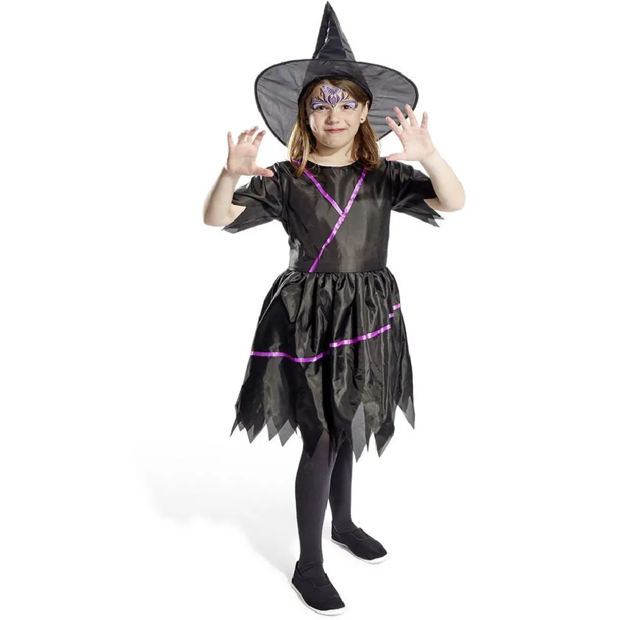 Outlet Gifi Déguisement enfant Halloween sorcière robe chapeau 11/14ans