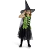 Clearance Gifi Déguisement enfant Halloween sorcière robe chapeau noir vert 11/14ans