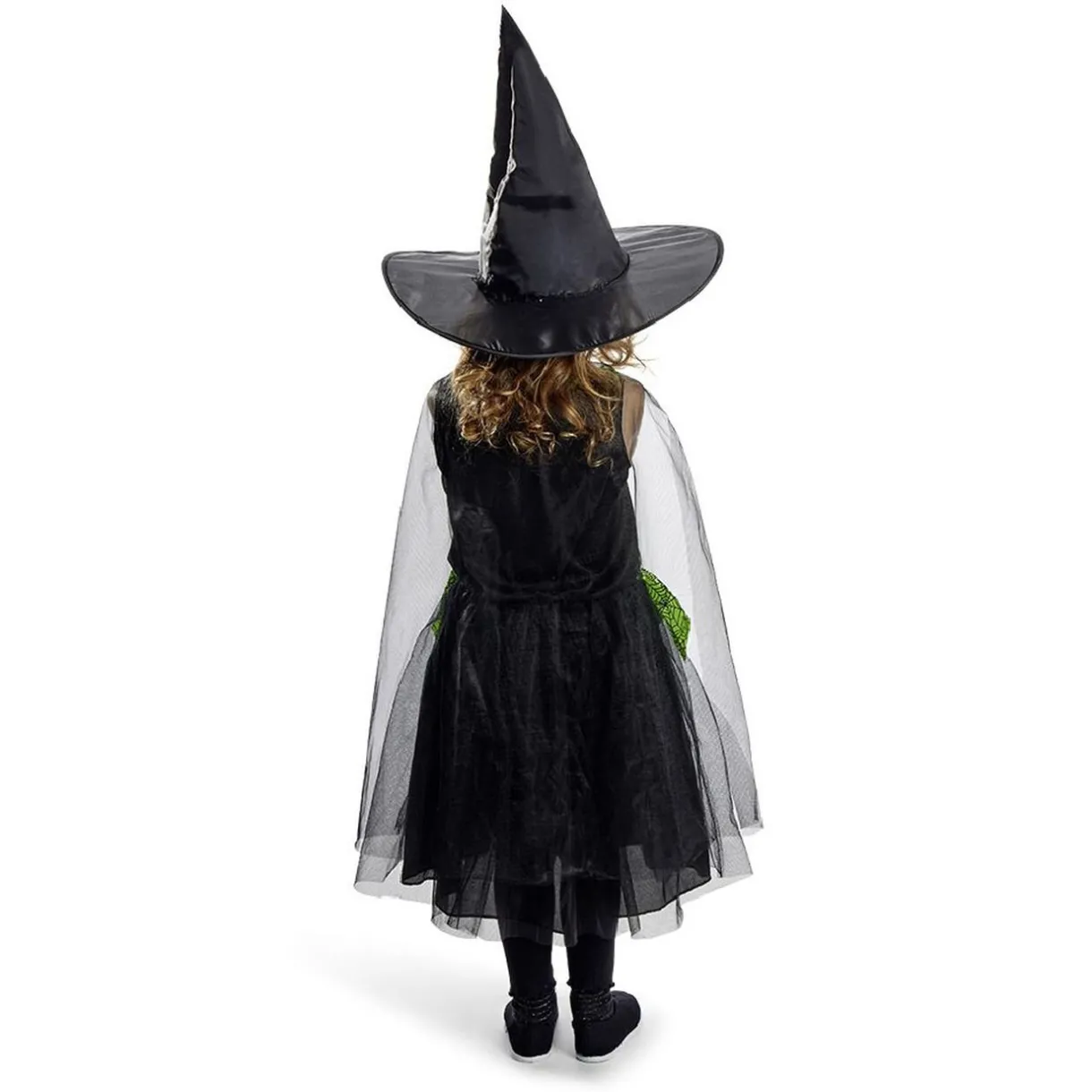 Clearance Gifi Déguisement enfant Halloween sorcière robe chapeau noir vert 11/14ans