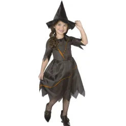 Clearance Gifi Déguisement enfant sorcière Halloween noir orange 4 à 6 ans