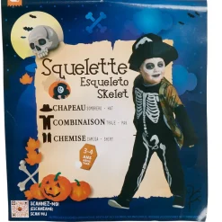 Sale Gifi Déguisement enfant squelette chapeau et gilet