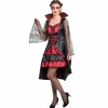 Clearance Gifi Déguisement femme vampire Halloween rouge noir taille M