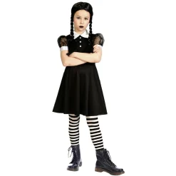 Outlet Gifi Déguisement fille gothique style Mercredi Addams 7/10 ans
