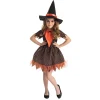 Outlet Gifi Déguisement fille Halloween sorcière noir et orange 7/10 ans
