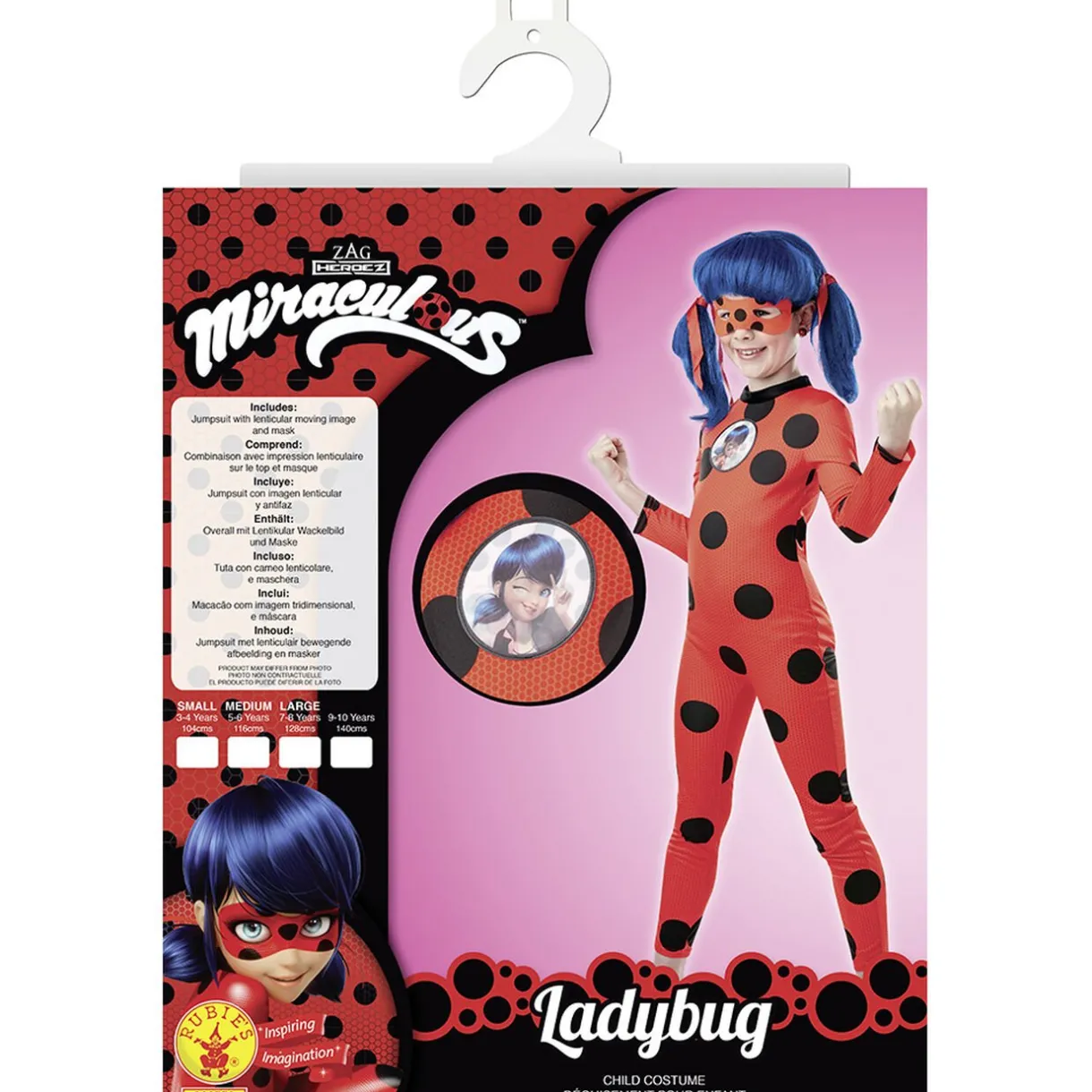 Best Gifi Déguisement Miraculous Lady Bug enfant 7/8 ans