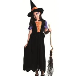 Best Gifi Déguisement sorcière noir et orange fille 11/14 ans