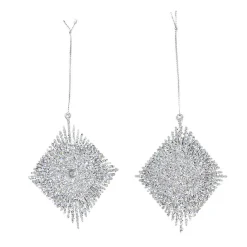 Gifi Diamant argenté à suspendre x 2 déco Noël^ Décoration Sapin