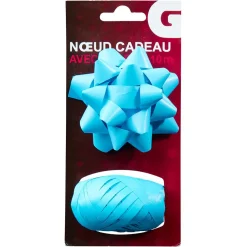 Gifi Ensemble noeud et bolduc bleu^ Loisirs Créatifs Et Emballage Cadeau