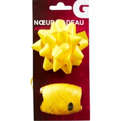Gifi Ensemble noeud et ruban bolduc jaune^ Loisirs Créatifs Et Emballage Cadeau