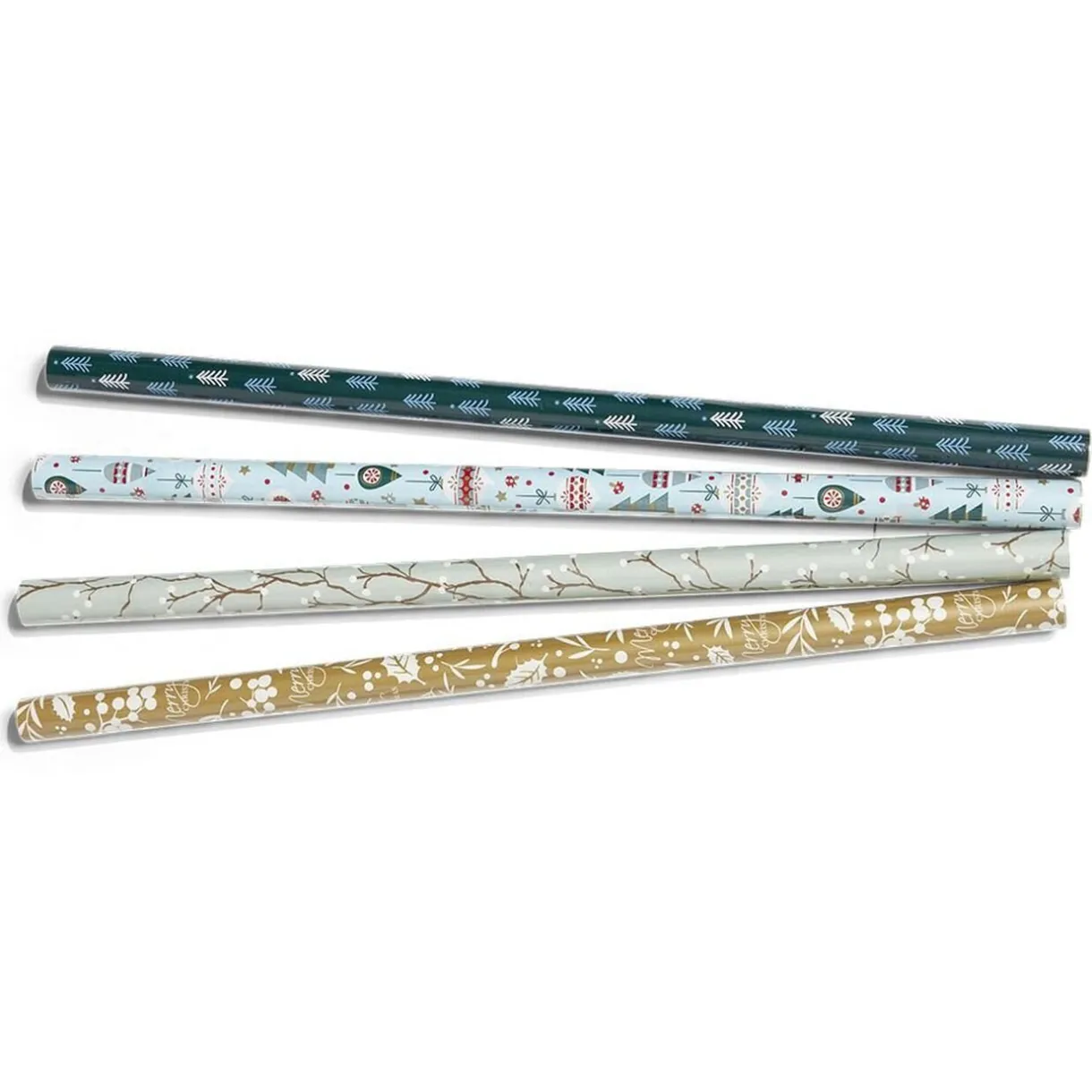 Gifi Ensemble papier cadeau Noël 2m x4 avec noeud x7 ruban x2 vert et blanc^ Loisirs Créatifs Et Emballage Cadeau