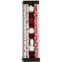 Gifi Ensemble papier cadeau Noël 2m x4 avec noeud x7 ruban x3 rouge et blanc^ Loisirs Créatifs Et Emballage Cadeau