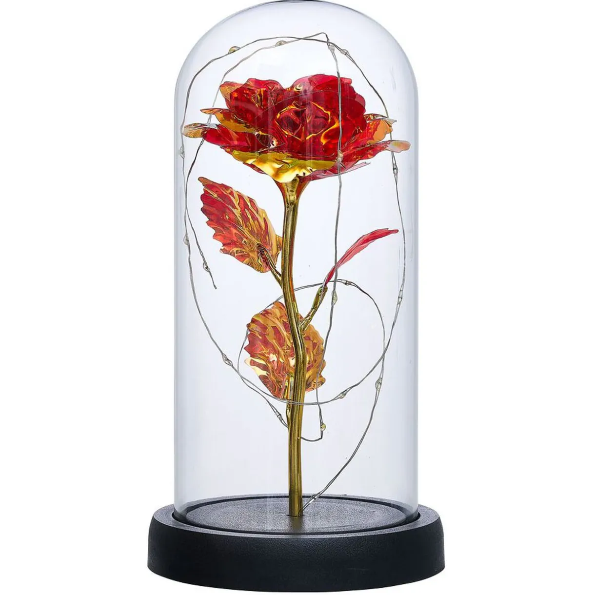 Best Gifi Fleur immortelle LED Dia de los Muertos Ø11xH22cm or et rouge