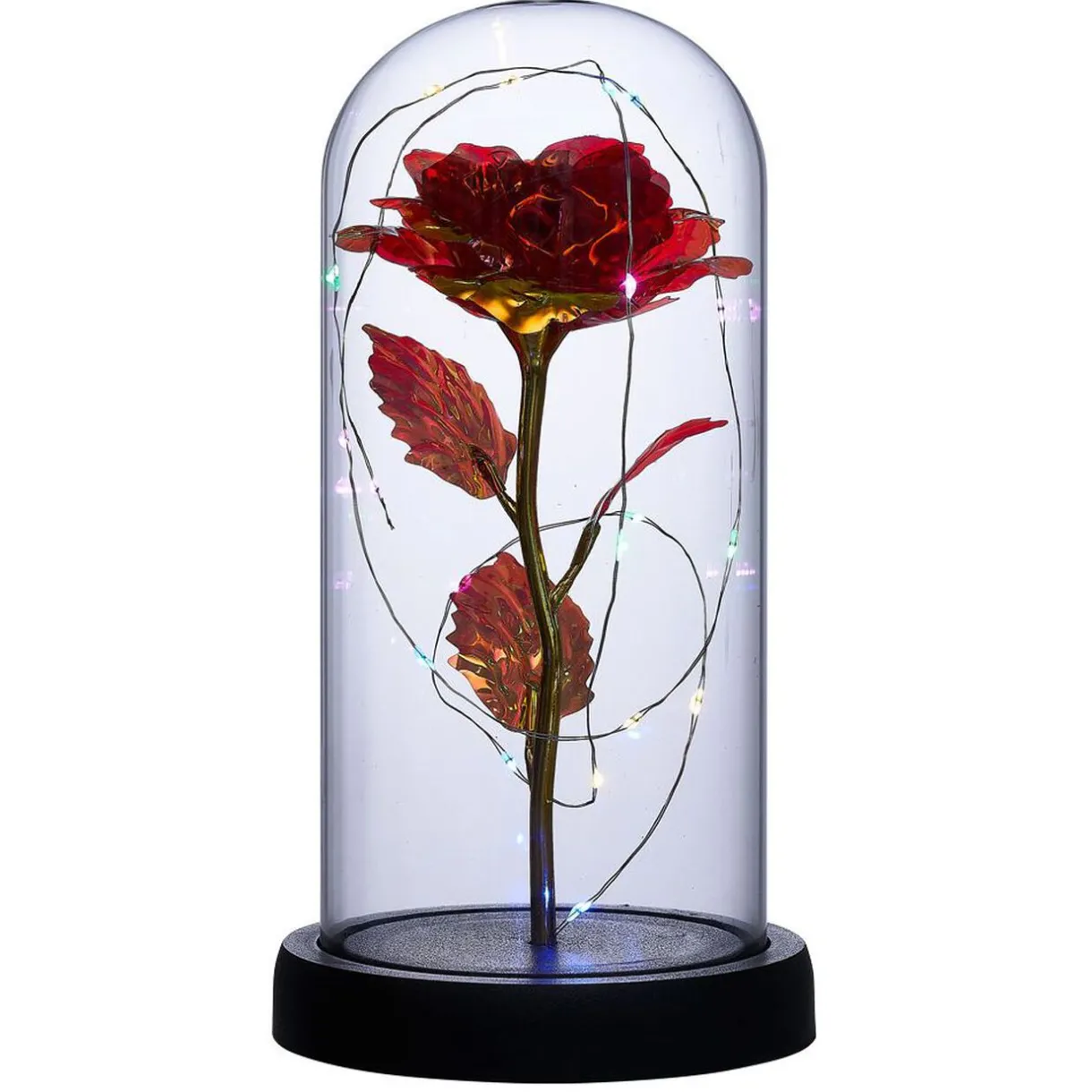 Best Gifi Fleur immortelle LED Dia de los Muertos Ø11xH22cm or et rouge