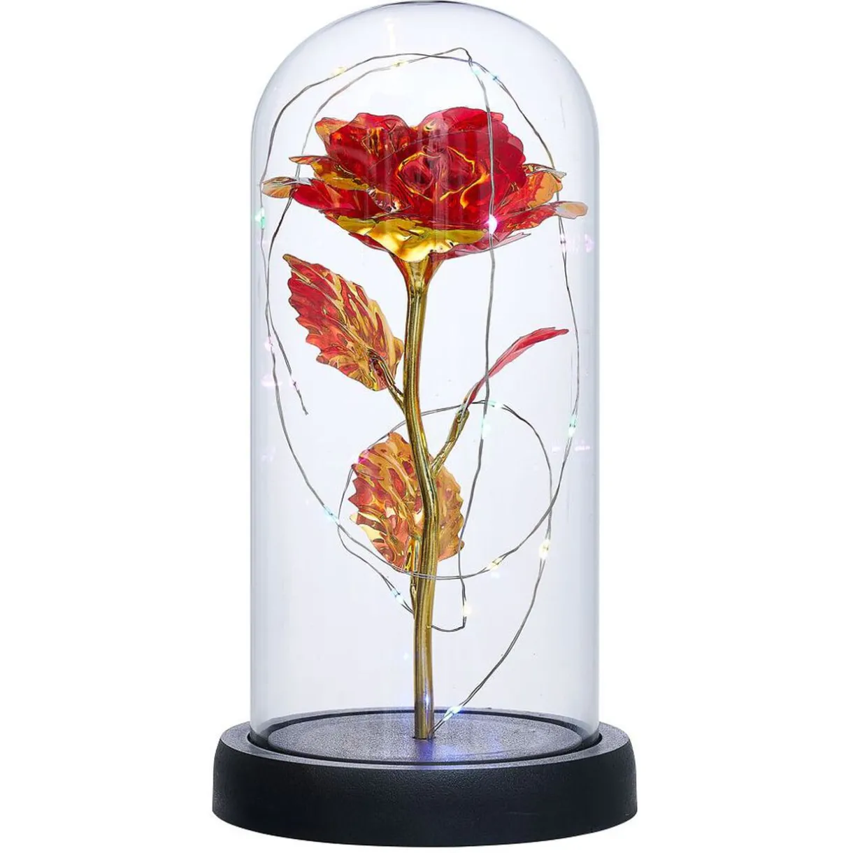 Best Gifi Fleur immortelle LED Dia de los Muertos Ø11xH22cm or et rouge