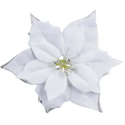 Gifi Fleur poinsettia à suspendre blanche Ø22cm^ Décoration Sapin