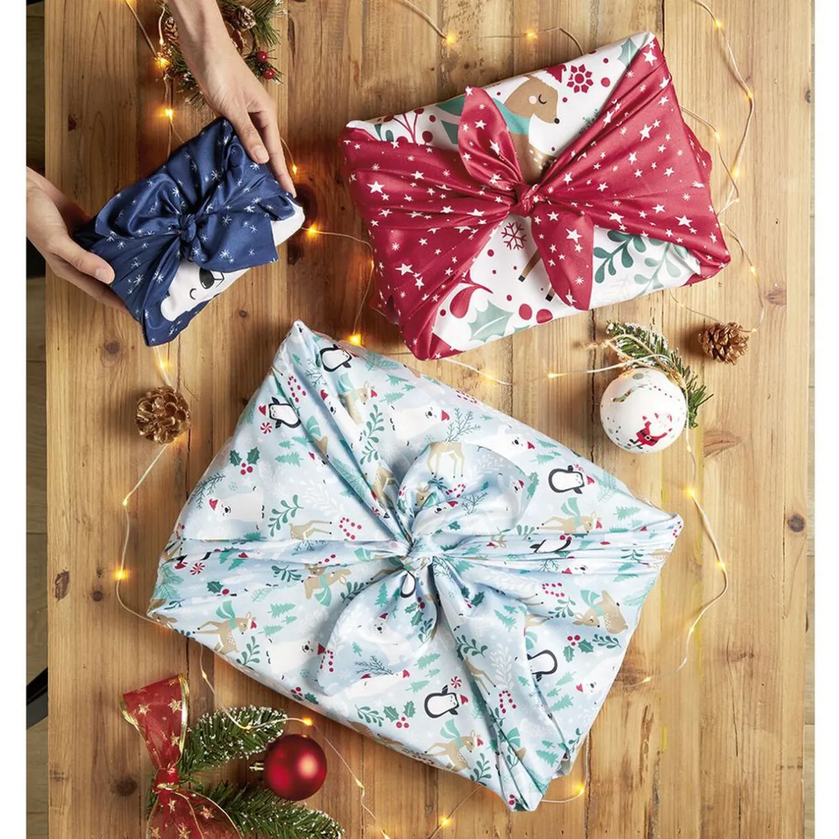 Gifi Furoshiki Tissu d'emballage réutilisable x5^ Loisirs Créatifs Et Emballage Cadeau