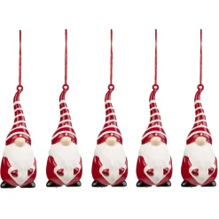 Gifi Gnome à suspendre rouge et blanc H.10,5 cm x5^ Décoration Sapin